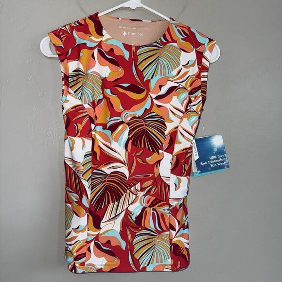 Coolibar Tops - NWT Coolibar Kaylana Tank Top Woman’s XS UPF 50+ Floral Red Tropical 10642 Lined